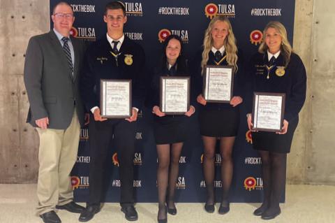 FOUR MOSS STUDENTS RECENTLY EARNED THEIR STATE FFA DEGREE