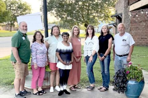 THE WETUMKA CLASS OF 1984 recently held their 40th class reunion at the Buckeye Event Center in Okemah. Those attending were: (left to right) Steven Tiger, Tammy Rupe Adkins, Blanch Yahola Bear, Bridgett Watts Bryant, Dianna Proctor Voigt, Susan Smith Tyra, Sheryl Richmond Nix and Jimmy (Fob) Caldwell. Photo courtesy of Dianna Voigt